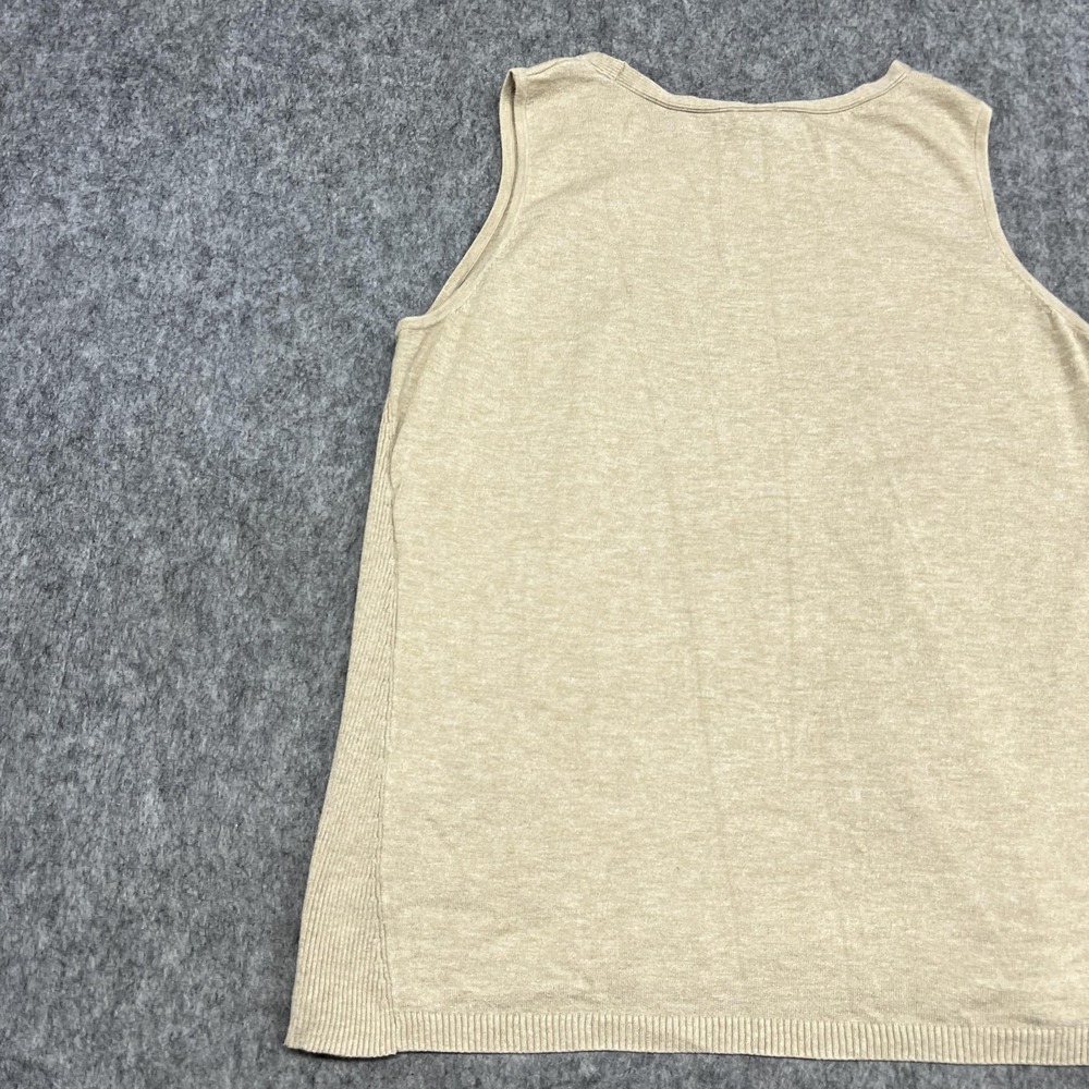 Chicos Tank Top Womens XL Beige Scoop Neck Sleeveless Knit Rayon Blend Basic - Picture 4 of 14